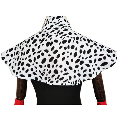 Cruella De Vil Cosplay Costume Print Dress