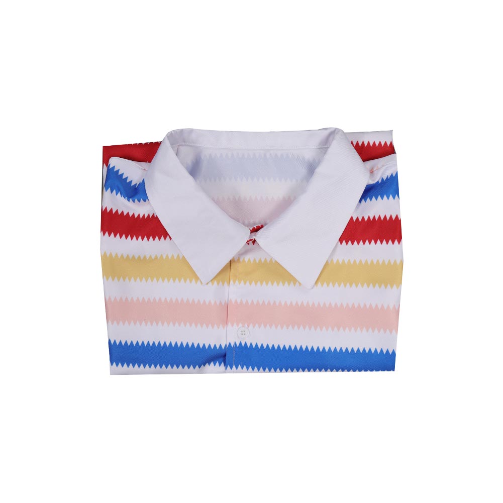 1964 Allan Rainbow Striped Shirt Cosplay Costume