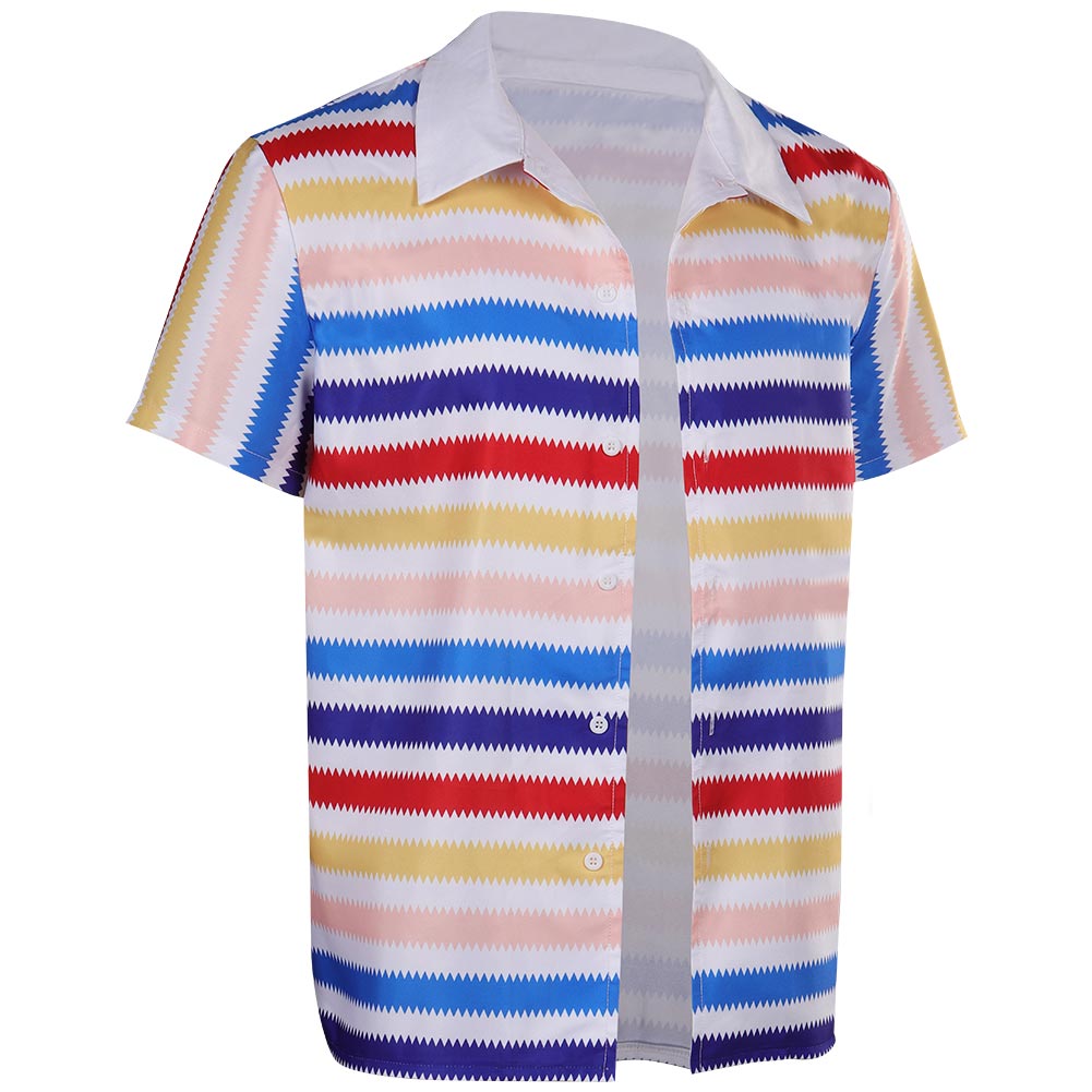 1964 Allan Rainbow Striped Shirt Cosplay Costume