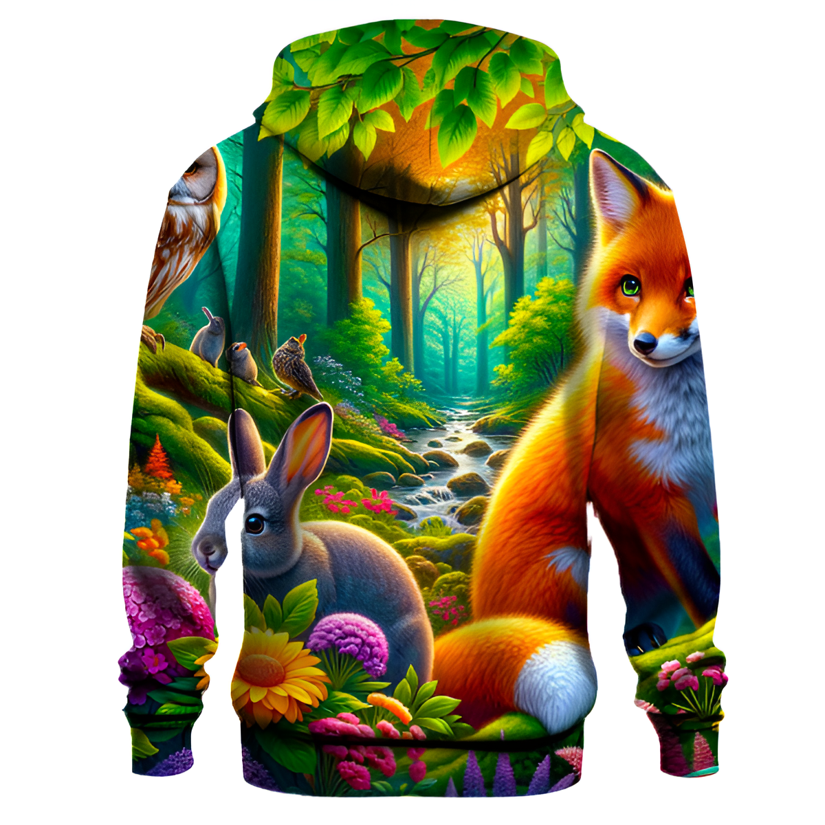 Whimsical Forest Creatures Hoodie