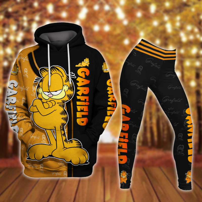 Garfield Character Hoodie And Leggings Set