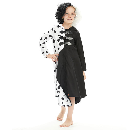 Kids Cruella Cosplay Costume Dress 150