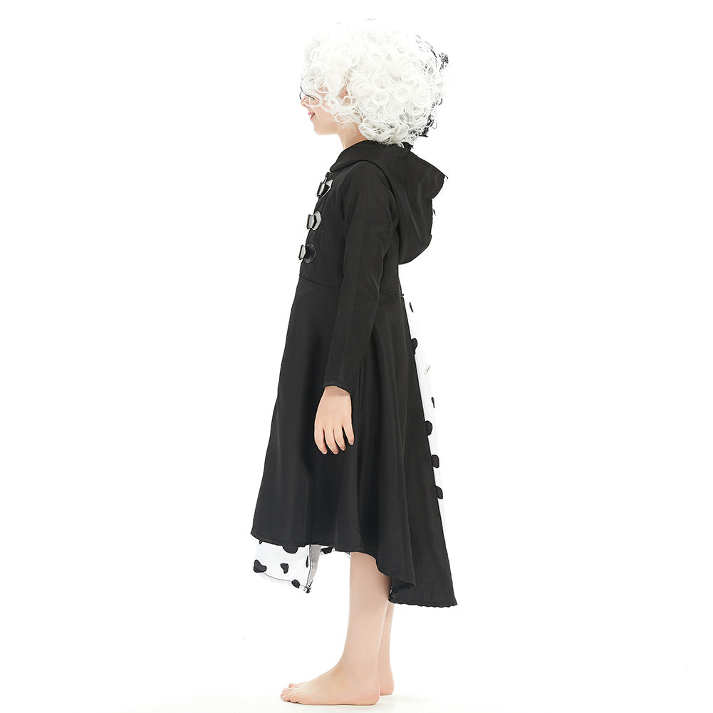 Kids Cruella Cosplay Costume Dress