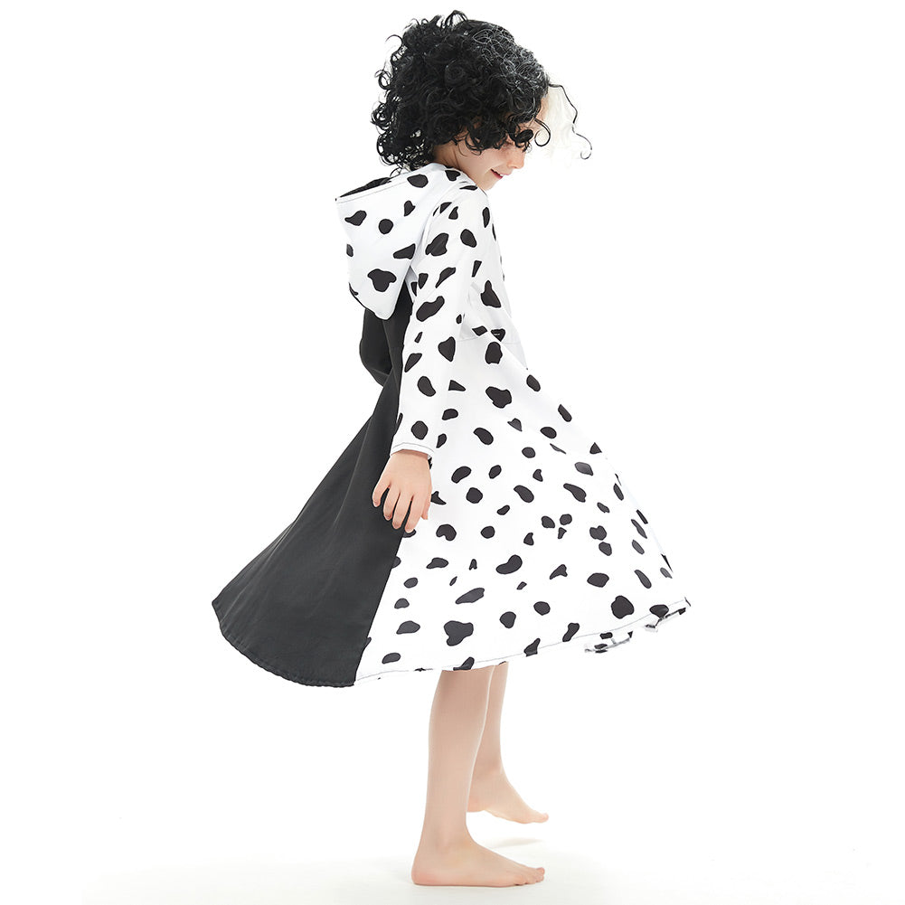 Kids Cruella Cosplay Costume Dress