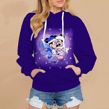 Christmas Mickey Mouse Casual Sweater Blue