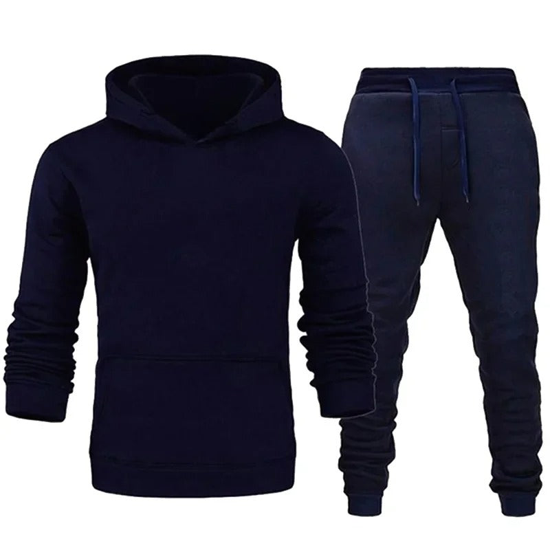 2 Pieces Hoodie And Pant Set Blue