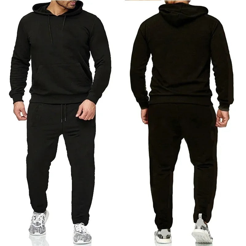 2 Pieces Hoodie And Pant Set Black