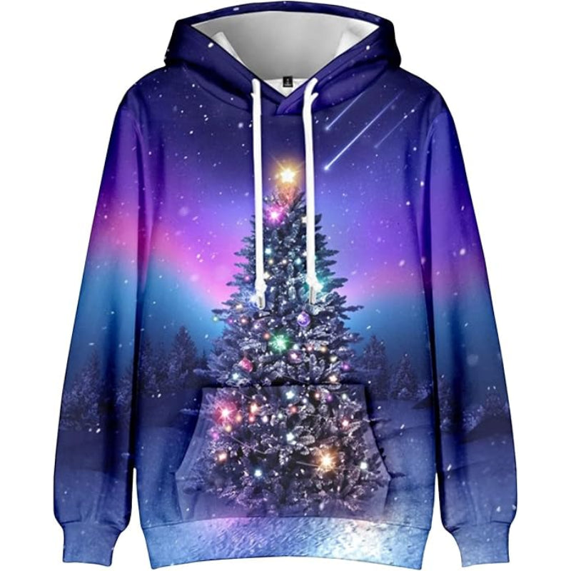 3D Christmas Tree Graphic Printed Hoodie 6XL