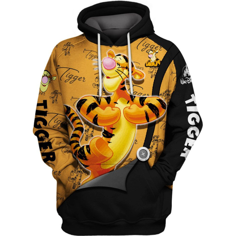 Tigger Pattern Hoodie And Leggings Combo Set Hoodies