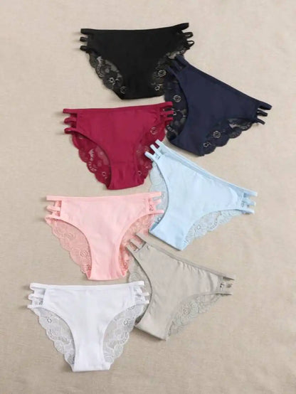 7 Piece Printed Detail Panty Set