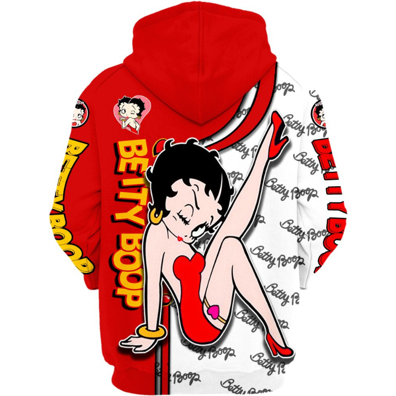 Betty Boop Pattern Hoodie And Leggings Set