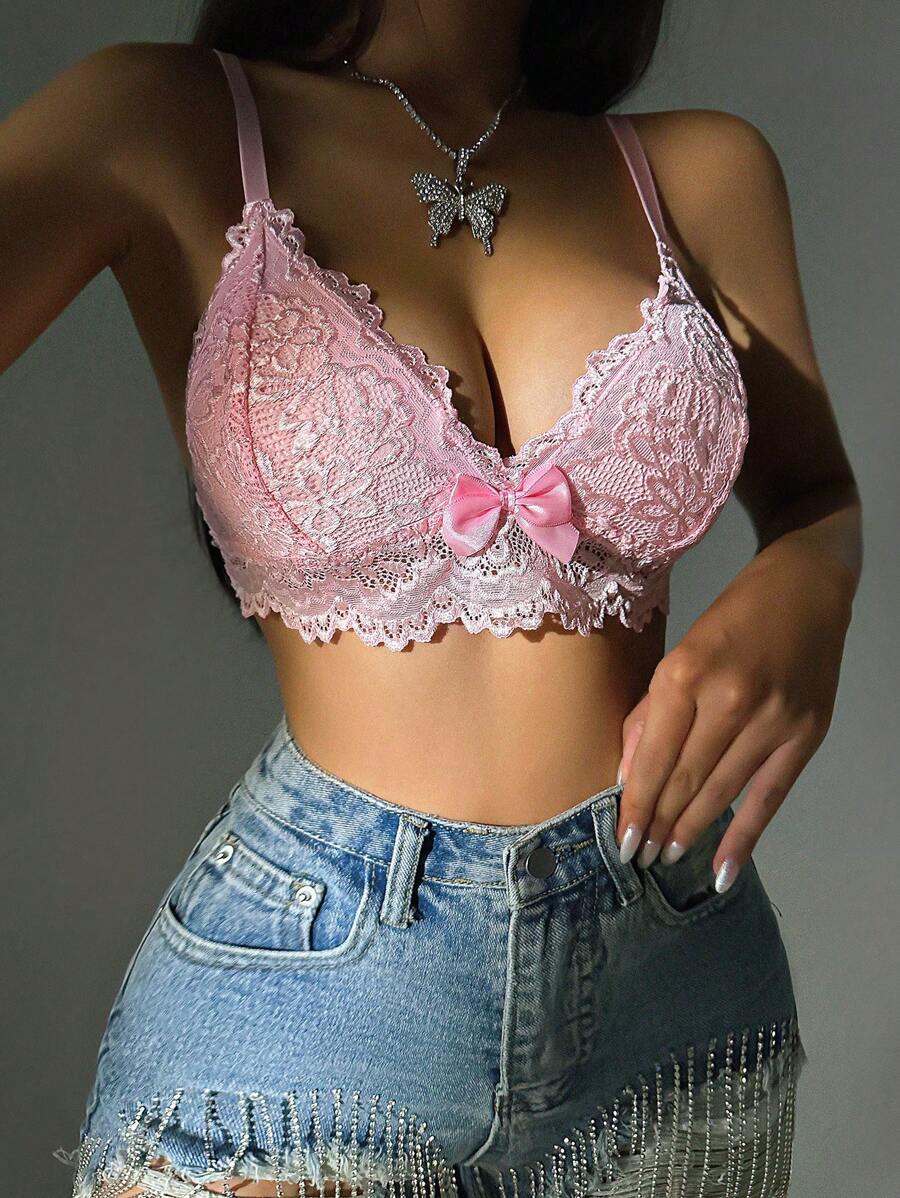 Butterfly Embroidery Mesh Bralette