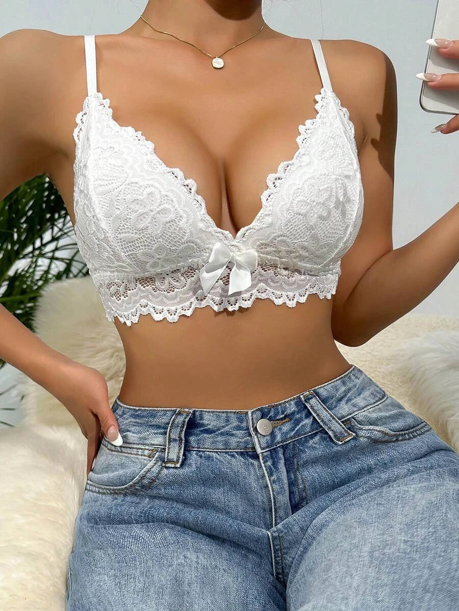 Butterfly Embroidery Mesh Bralette