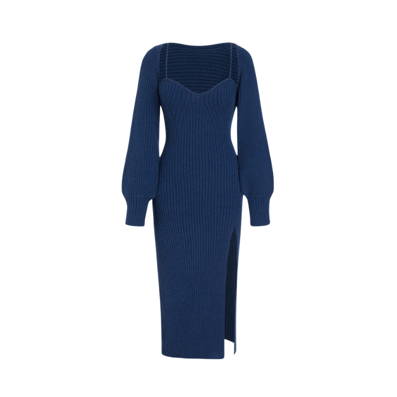 Cami Sweater Dress And Cardigan Blue