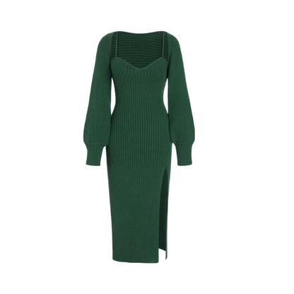 Cami Sweater Dress And Cardigan Green