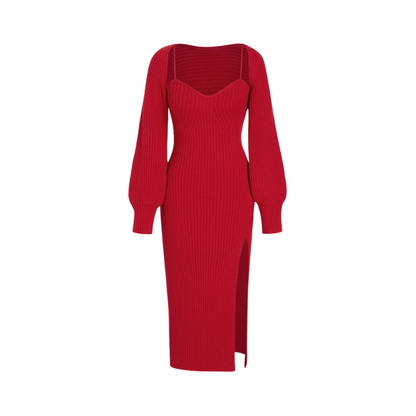 Cami Sweater Dress And Cardigan Red