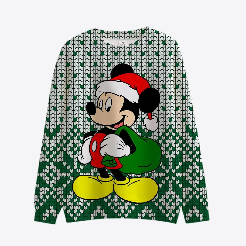 Cartoon Print Carnival Christmas Themed Pullover Style 3