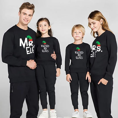 Christmas Themed Elegant Sweatshirts Black