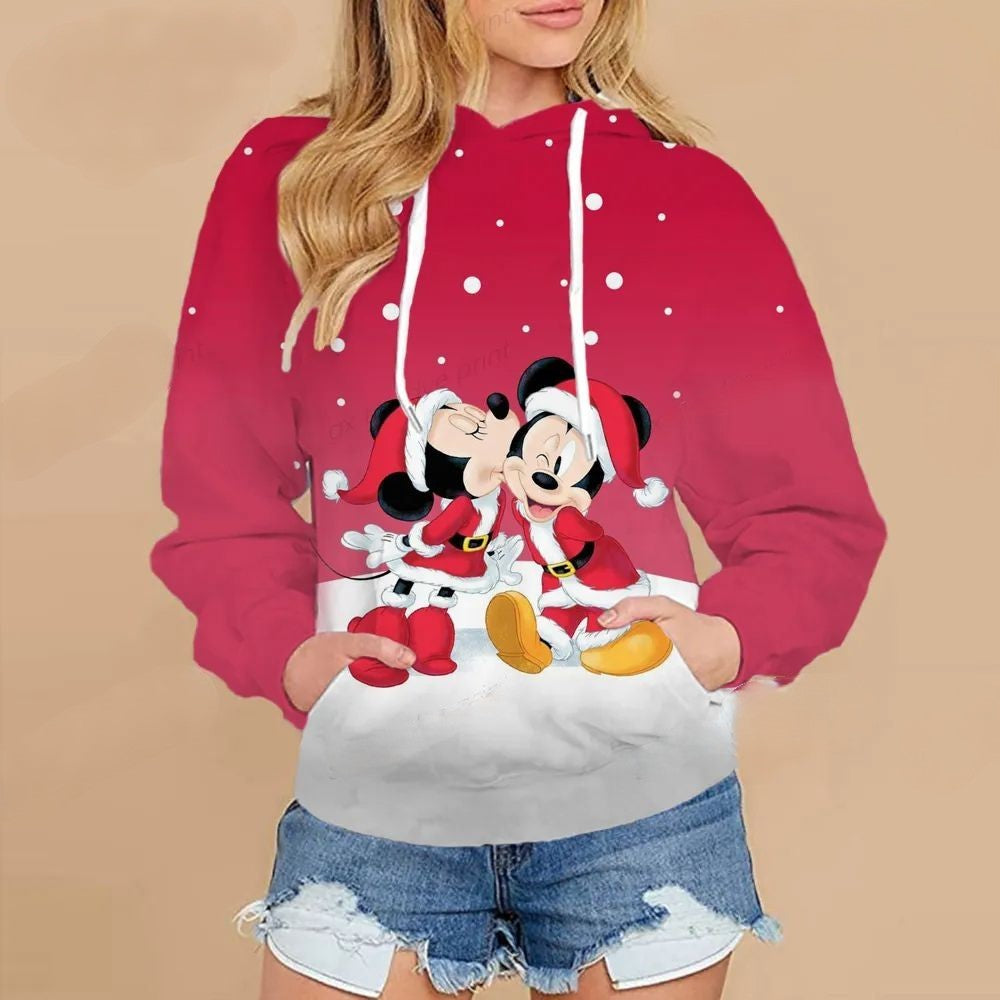 Christmas Mickey Mouse Casual Sweater Pink