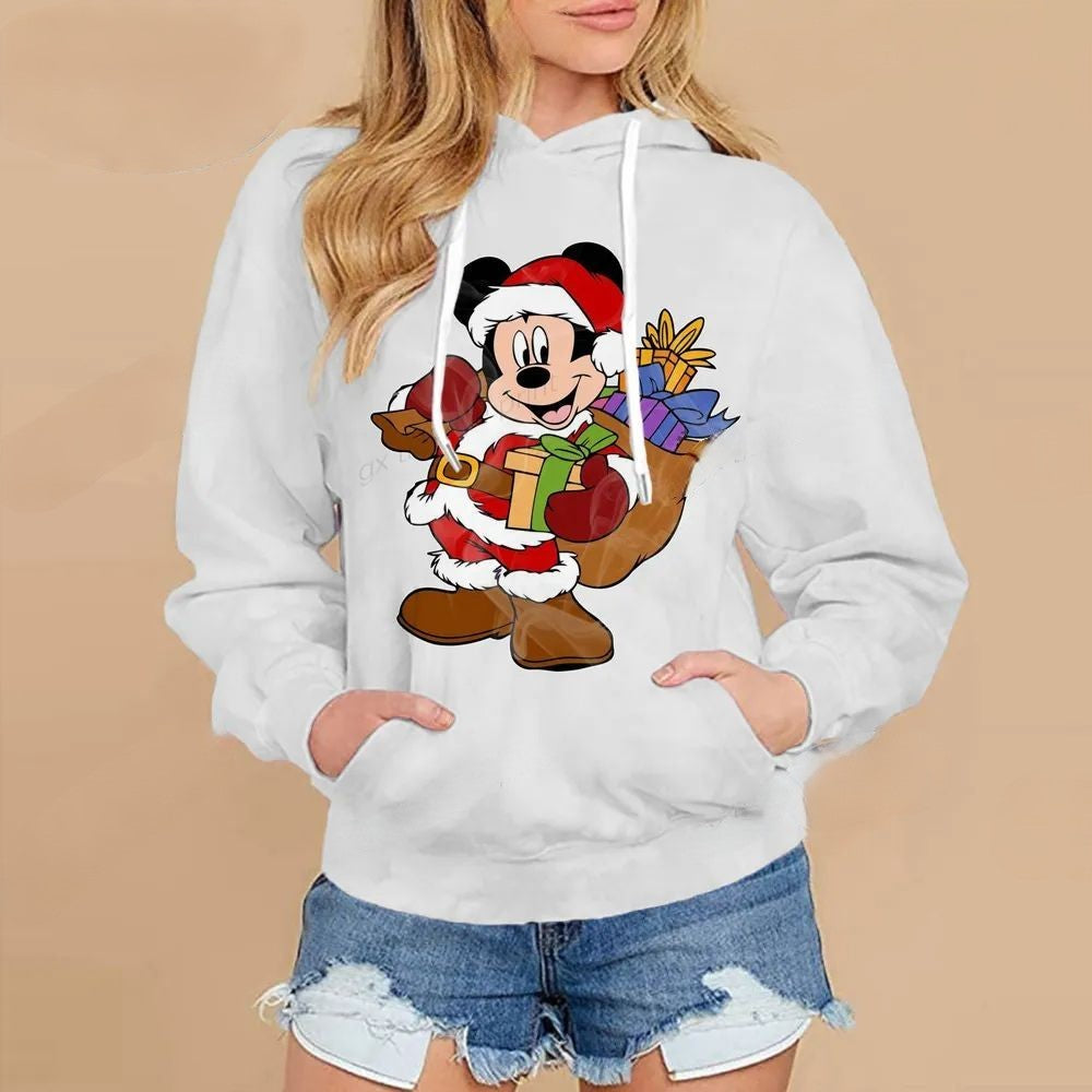 Christmas Mickey Mouse Casual Sweater White