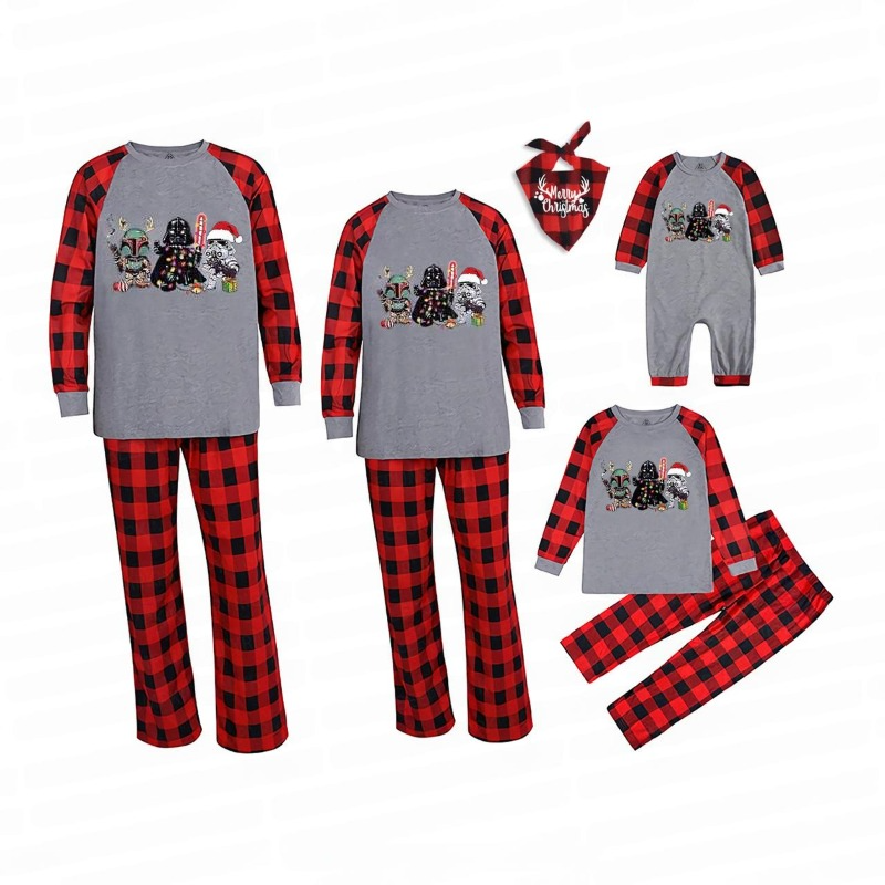 Star Wars Family Matching Christmas Pajama Set Gray