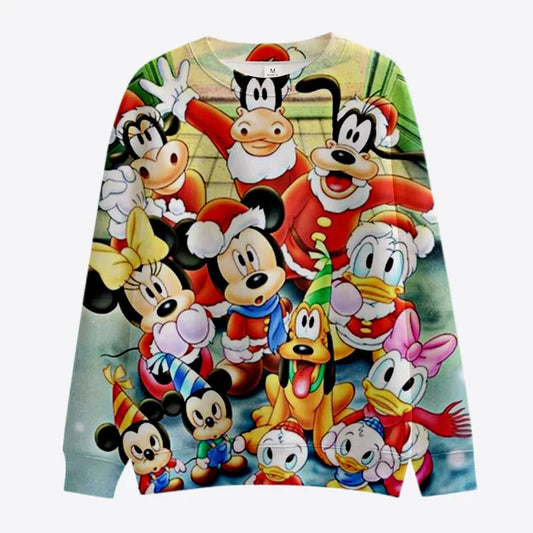 Christmas Pattern Mickey And Minnie Sweatshirt Style 1