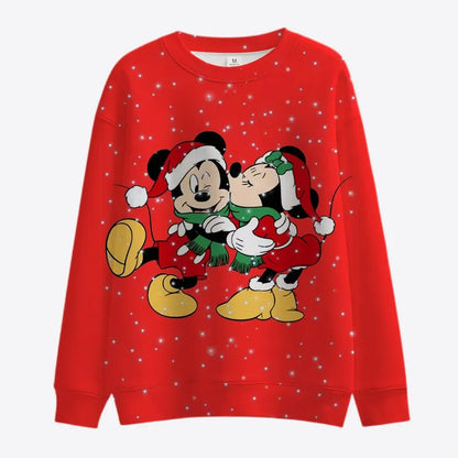 Christmas Pattern Minnie And Mickey Sweatshirt Style 1