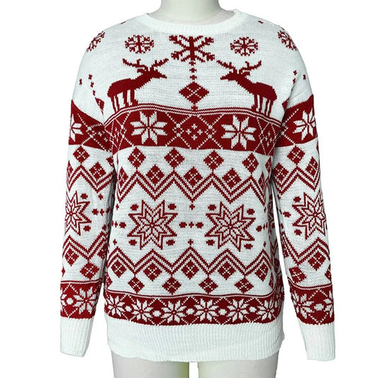 Christmas Themed Knitted Sweater Red