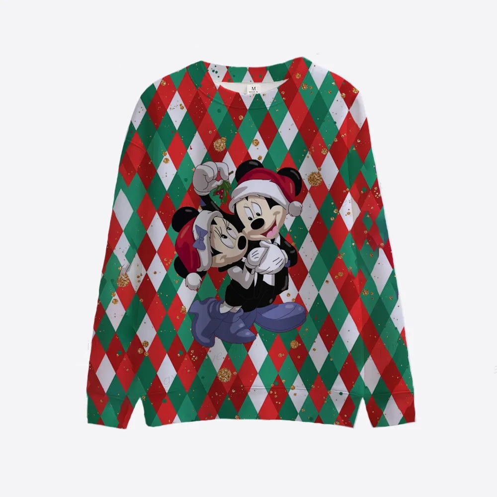 Christmas Themed Mickey And Minnie Sweatshirt Style 2