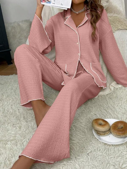 Contrast Binding Casual Lounge Set