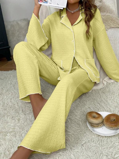 Contrast Binding Casual Lounge Set