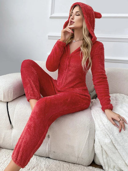 Design Hooded Zipper Sleep Romper