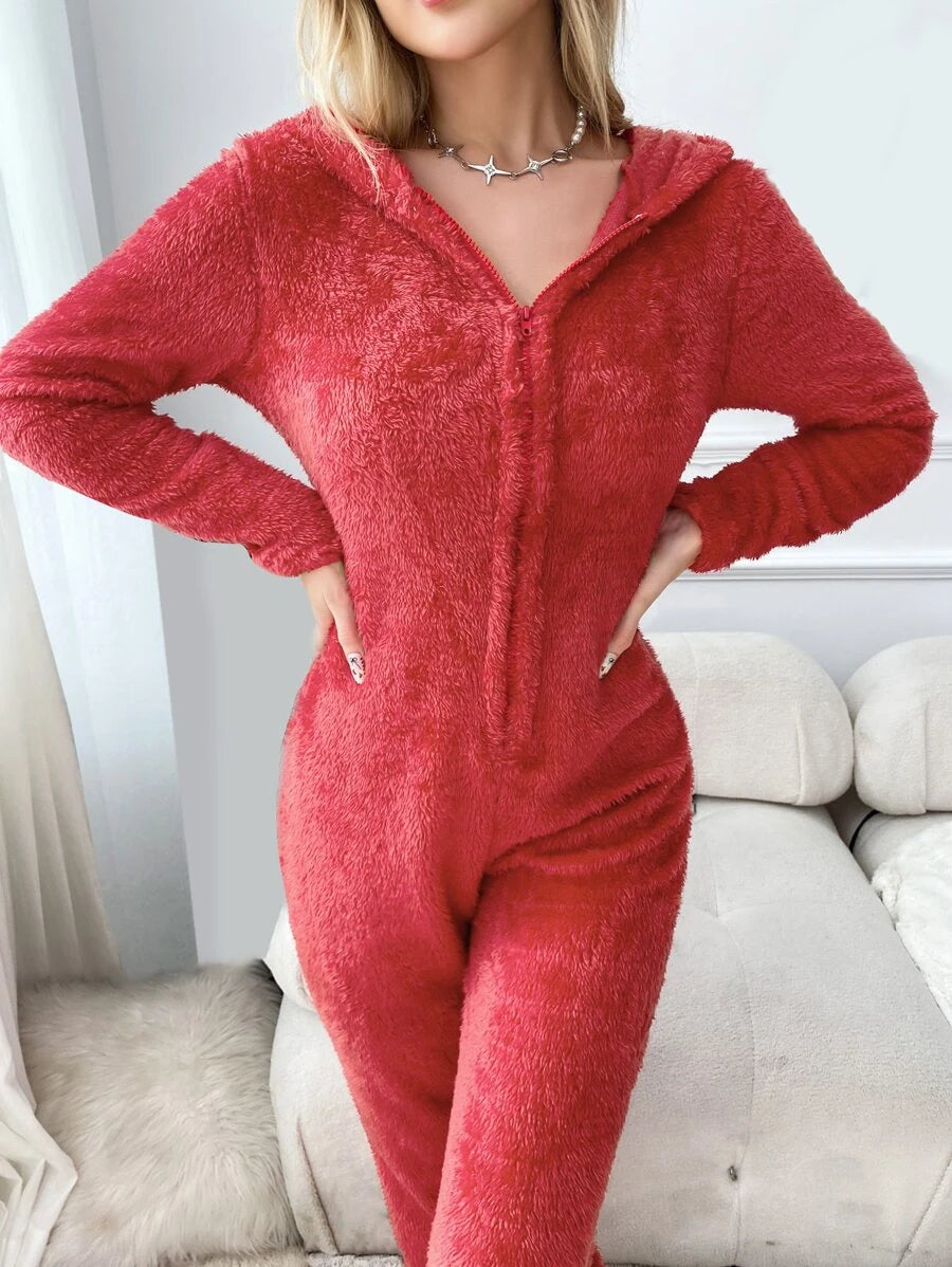 Design Hooded Zipper Sleep Romper