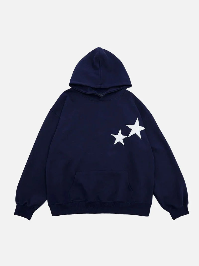 Double Star Hoodie Navy Blue