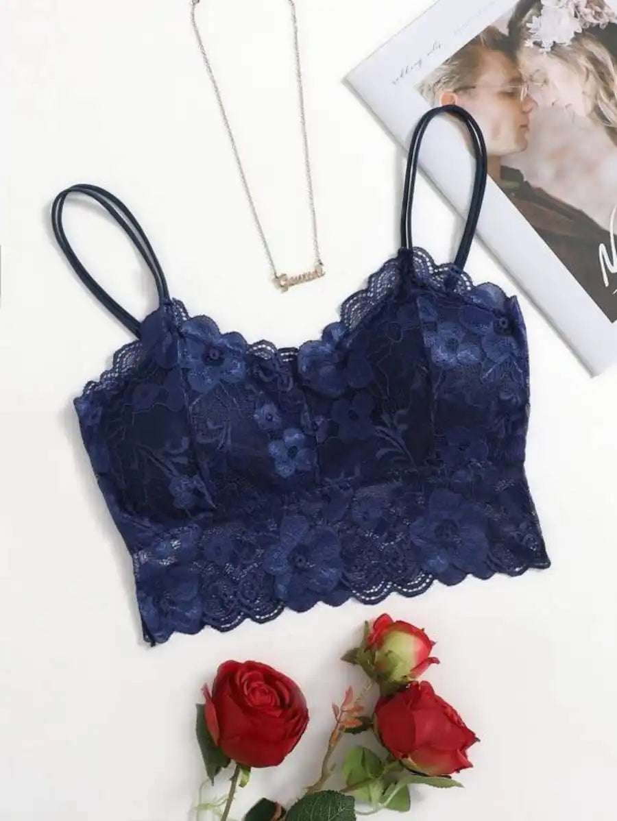 Floral Pattern Lace Bralette