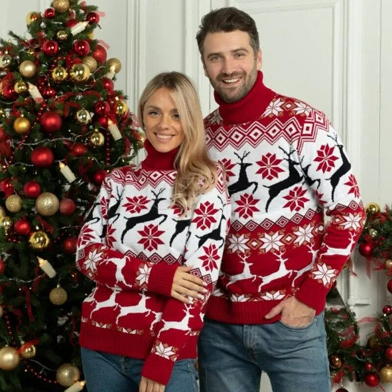 Long Sleeved Christmas Themed Couple Sweater Style 1