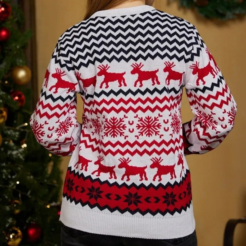 Long Sleeved Christmas Themed Couple Sweater