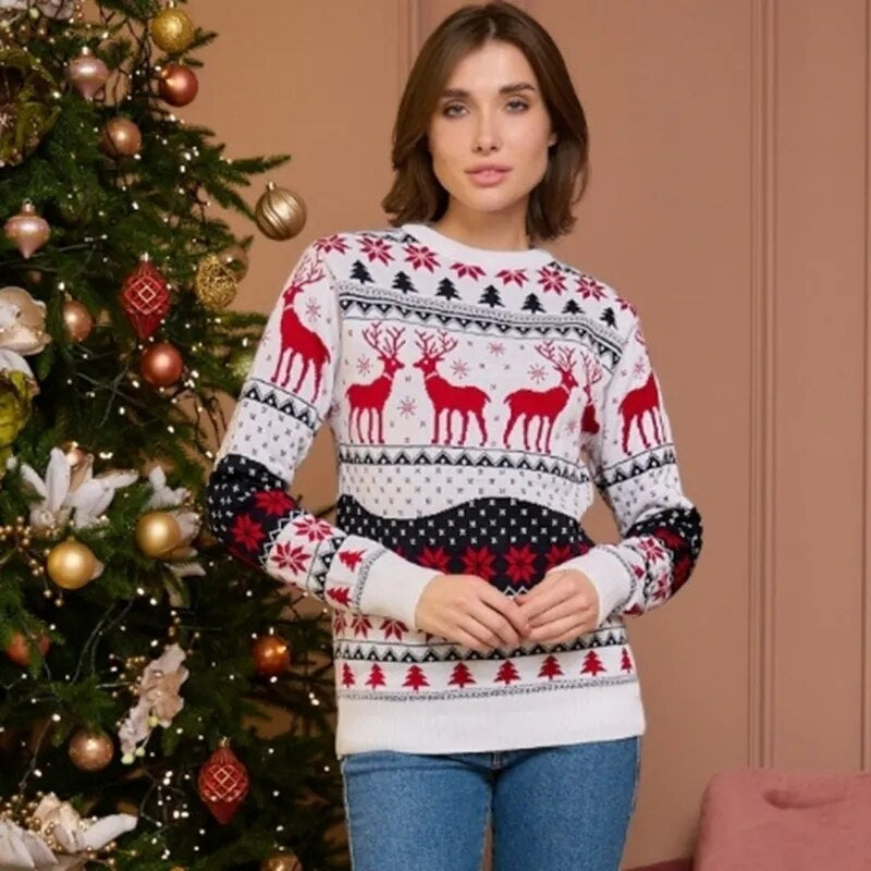 Long Sleeved Christmas Themed Couple Sweater