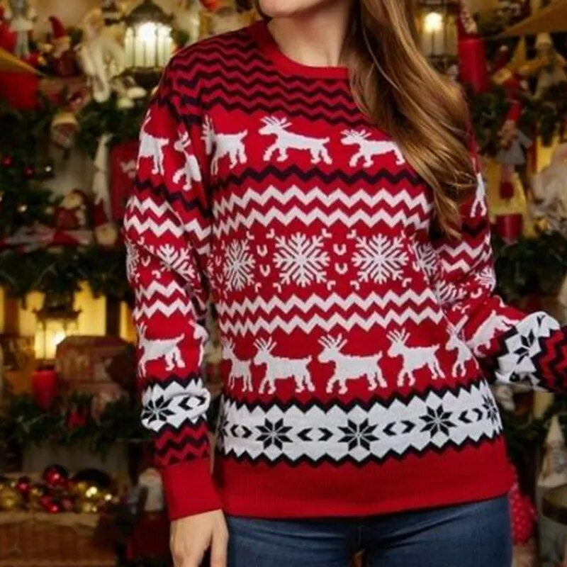 Long Sleeved Christmas Themed Couple Sweater