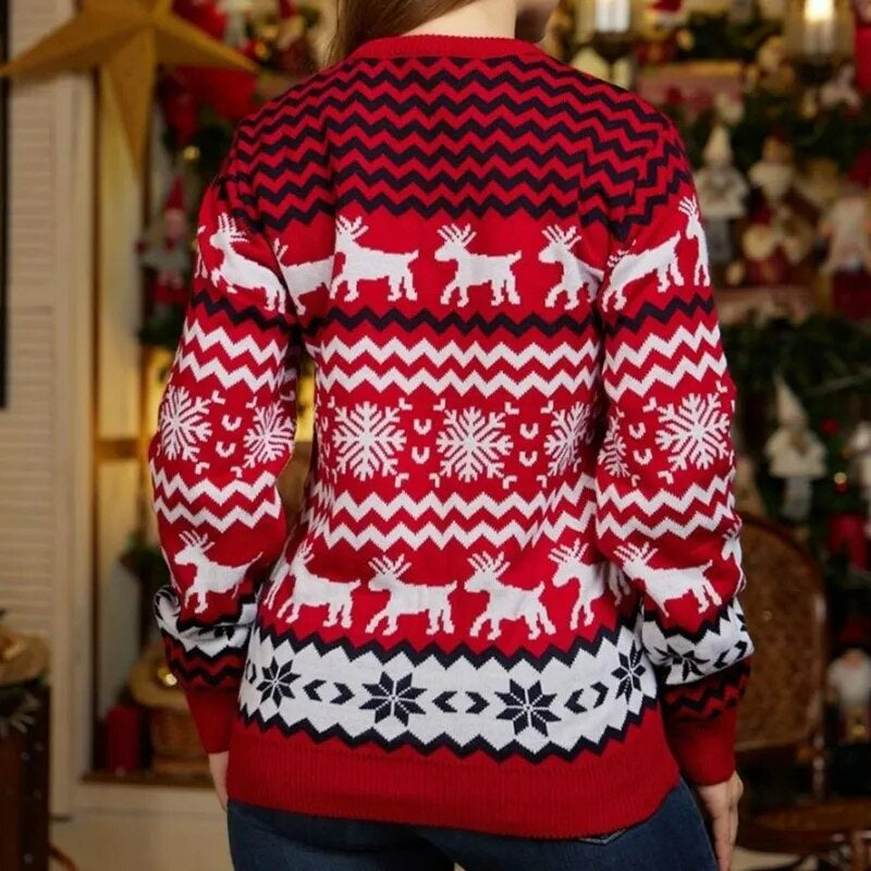 Long Sleeved Christmas Themed Couple Sweater