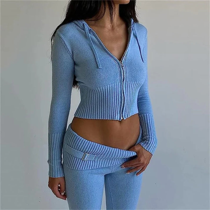 Lounge Knitted Set Blue