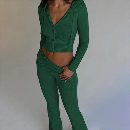 Lounge Knitted Set Green