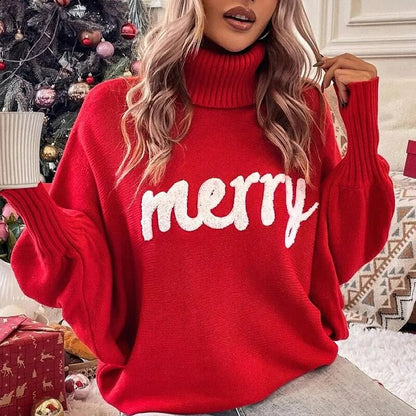 Merry Printed Long Sleeve Christmas Sweater