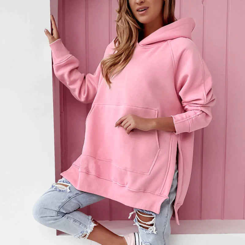 Oversized Elegant Hoodie Dress Pink