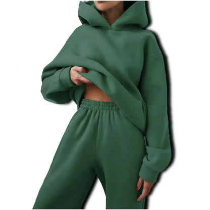 Oversized Hoodie And Pant Set Green