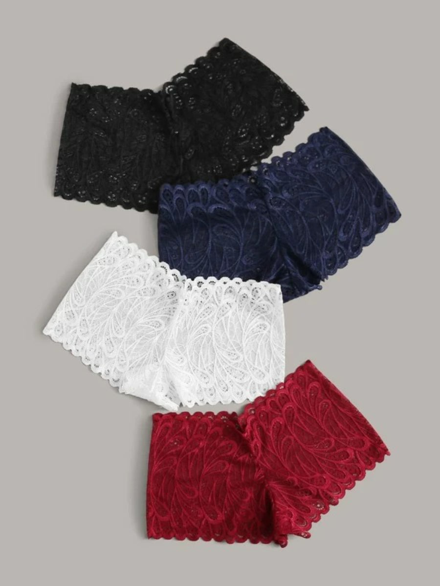 Pack Of 4 Floral Lace Panty Set