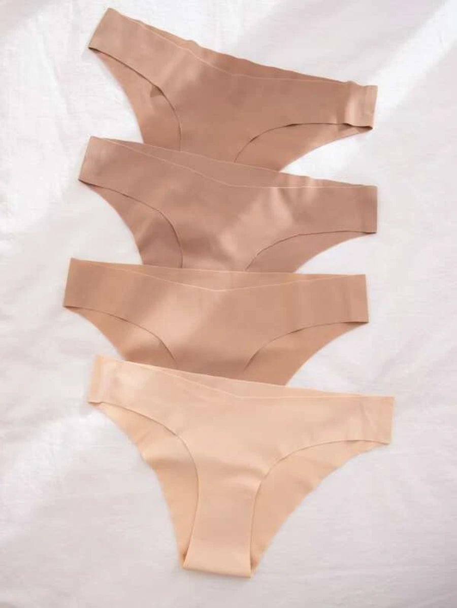 Pack Of 4 Solid No Show Panty Set L