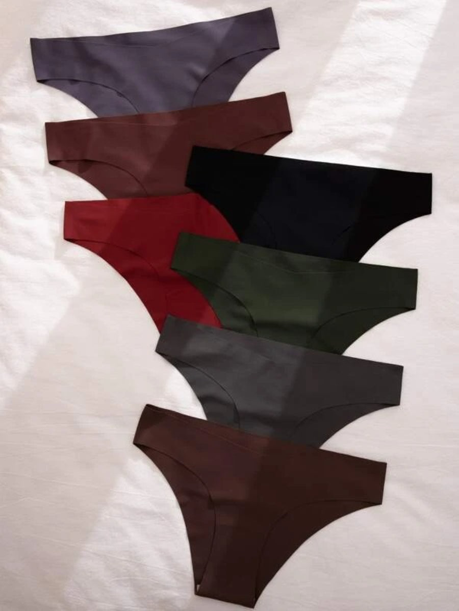 Pack Of 7 Plain No Show Panties L