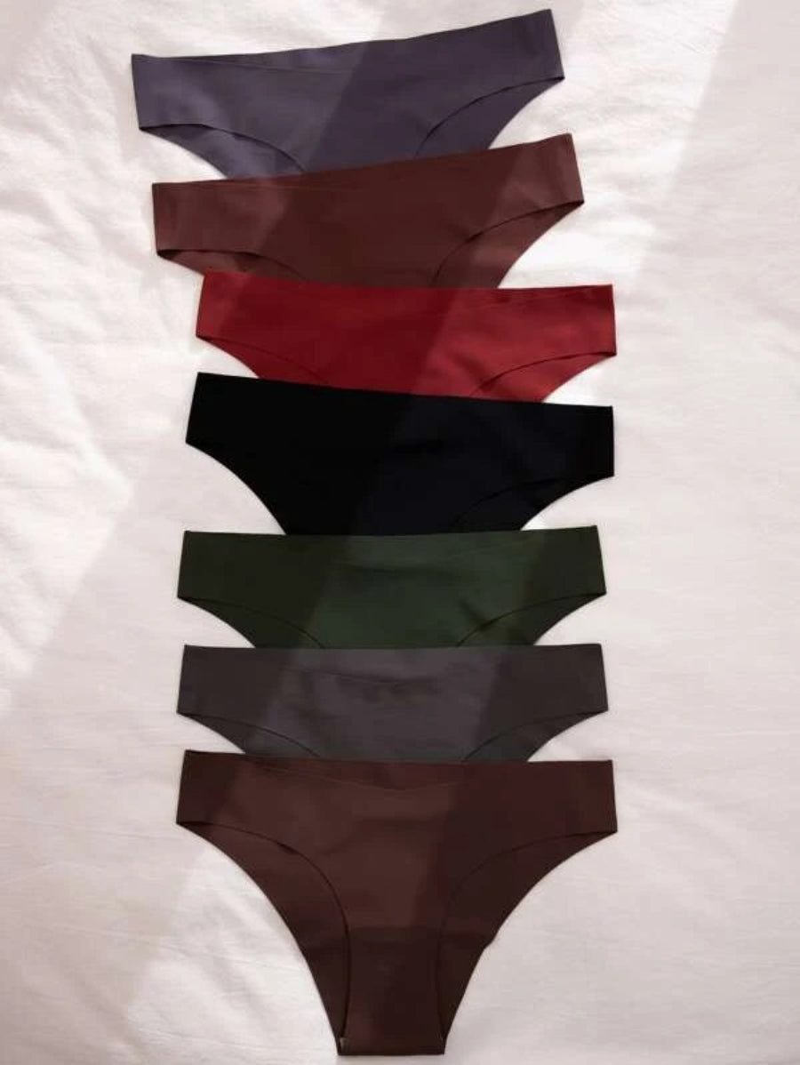 Pack Of 7 Plain No Show Panties