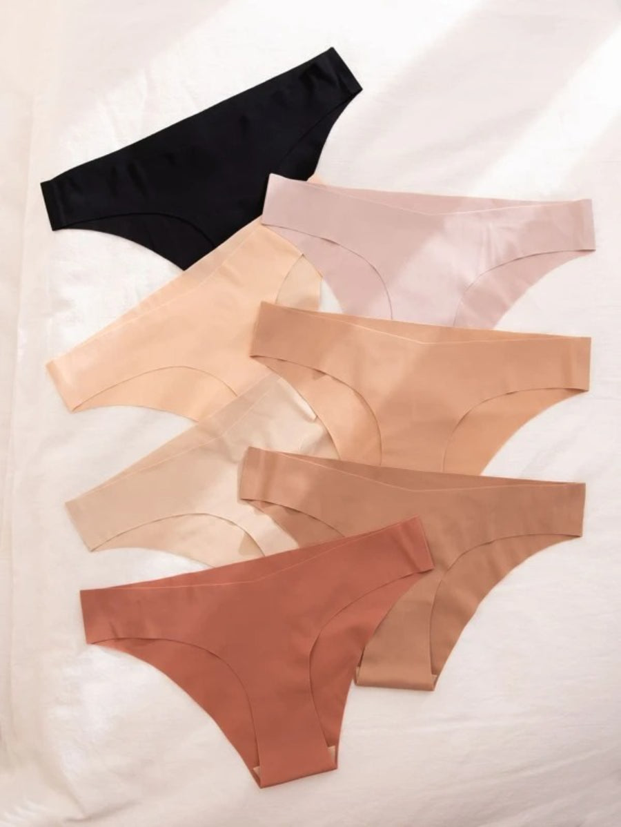 Pack Of 7 Solid No Show Panty Set L